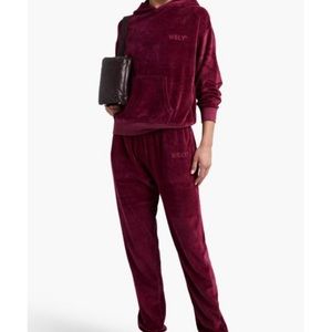 WSLY Eco Plush embroidered pocket jogger and hoodie set